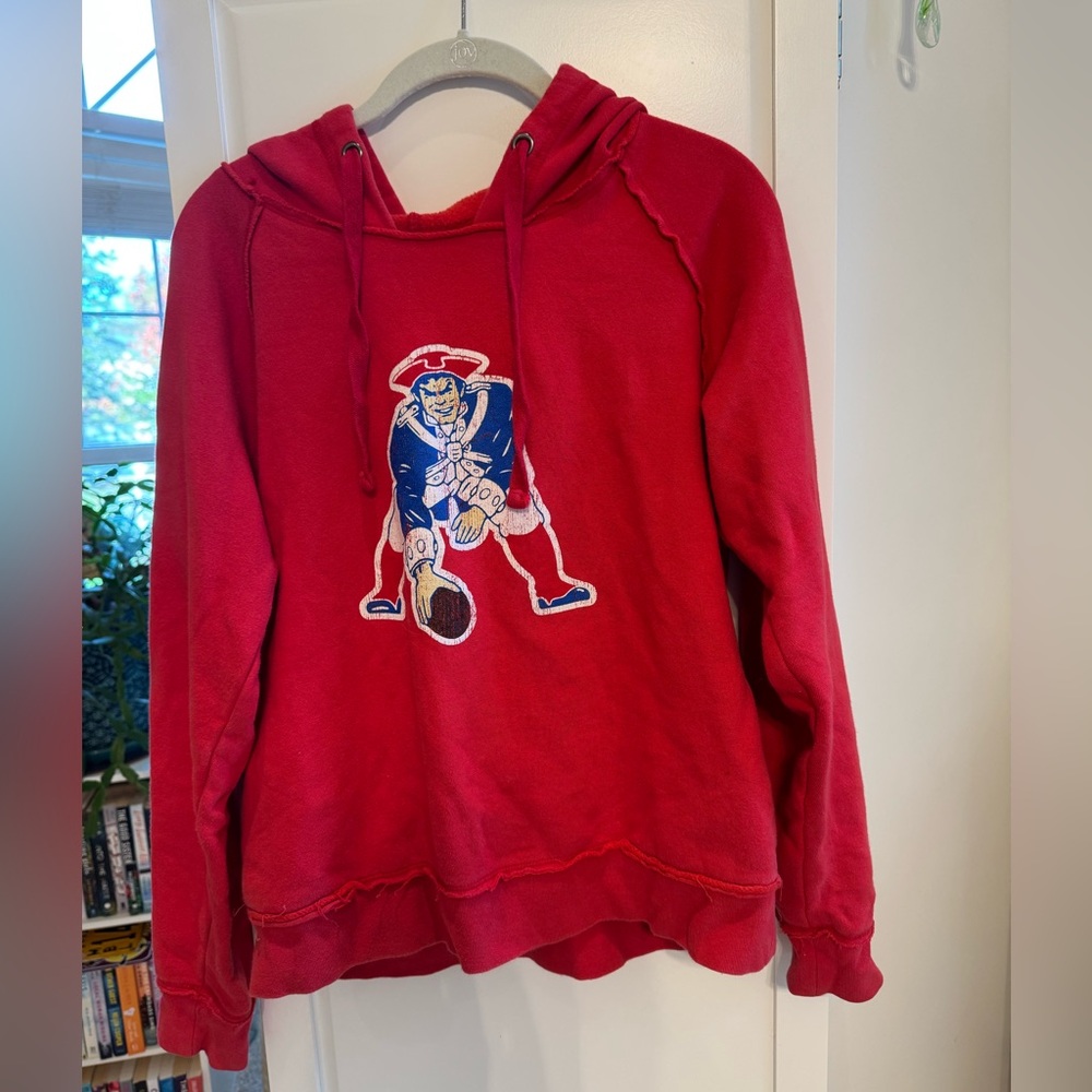 Women’s Red New England Patriots Hoodie with Previous Team Logo